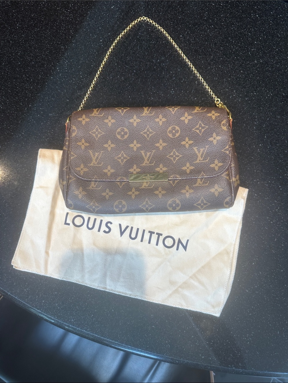 Louis Vuitton Monogram Shoulder Bag in Brown with Gold Hardware
